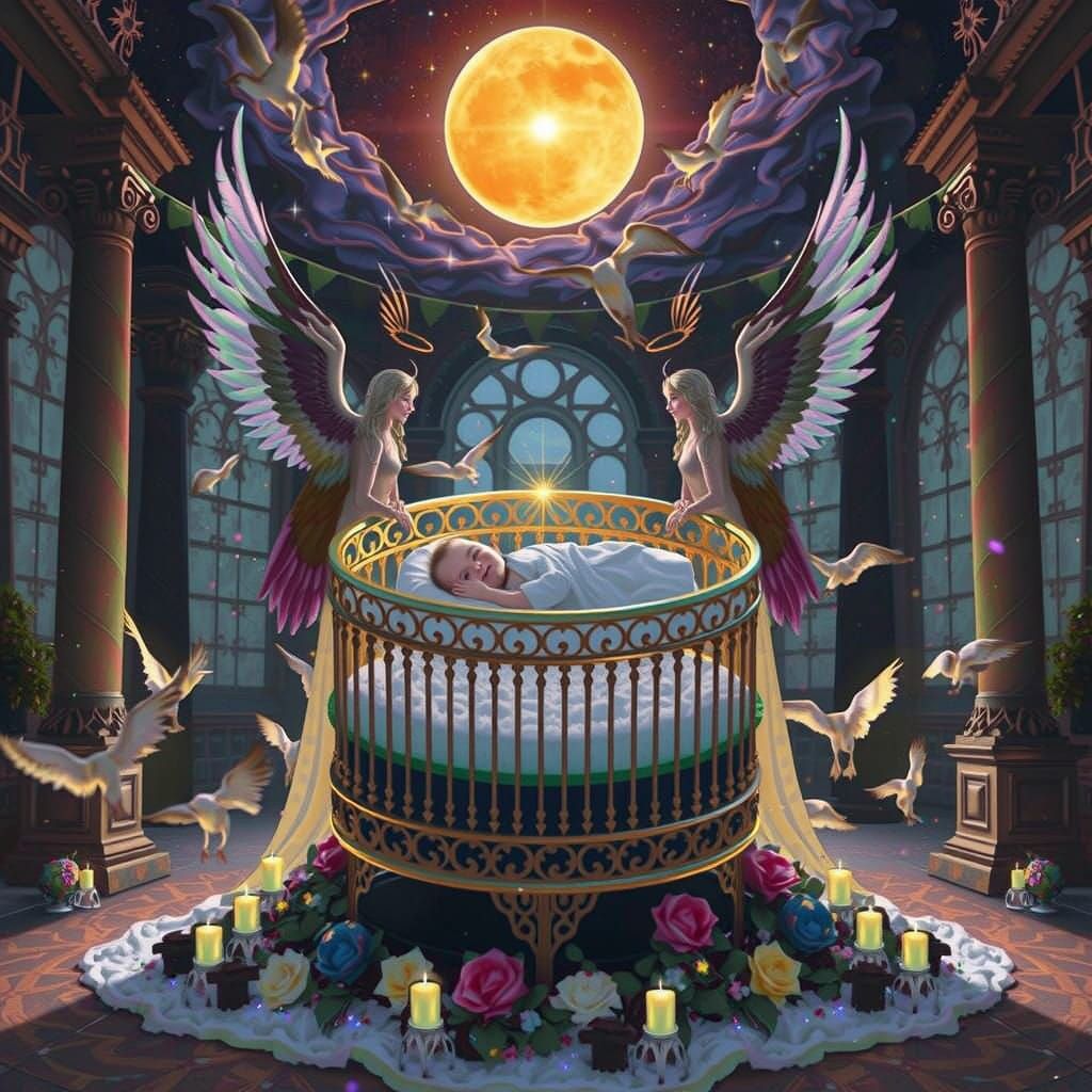 Ethereal Angels Welcome Baby New Year in a Heavenly Landscap...