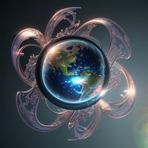 Glowing Silver-Mercury Fractal Sphere in Ethereal Light