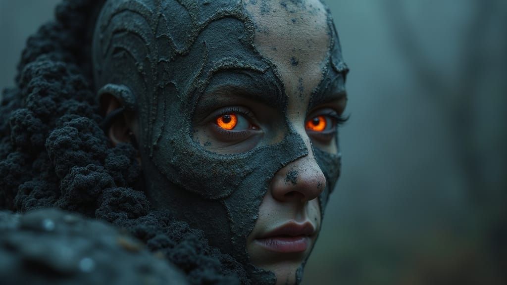 Hyperrealistic Dark Portrait with Moody Atmosphere