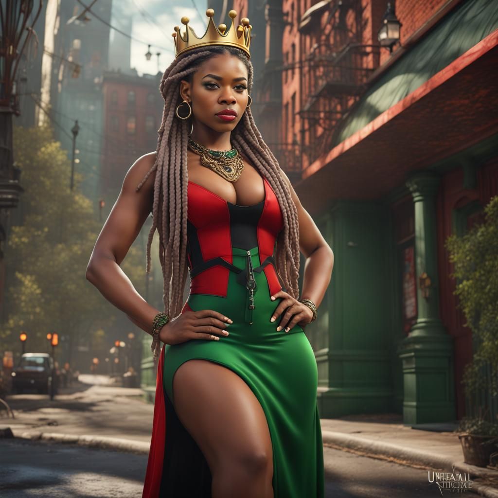 Urban Woman with Braids in Fantasy Concept Art