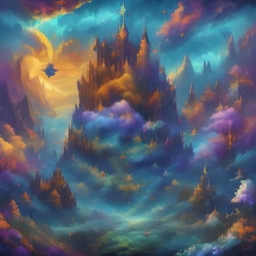 Glass Apple with Castle: Fantasy Concept Art