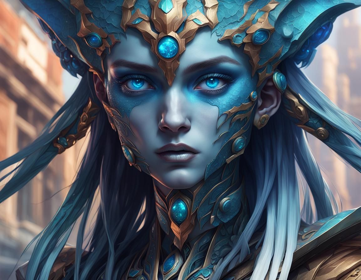 Alien Portrait in Hyper-Realistic Digital Art Style