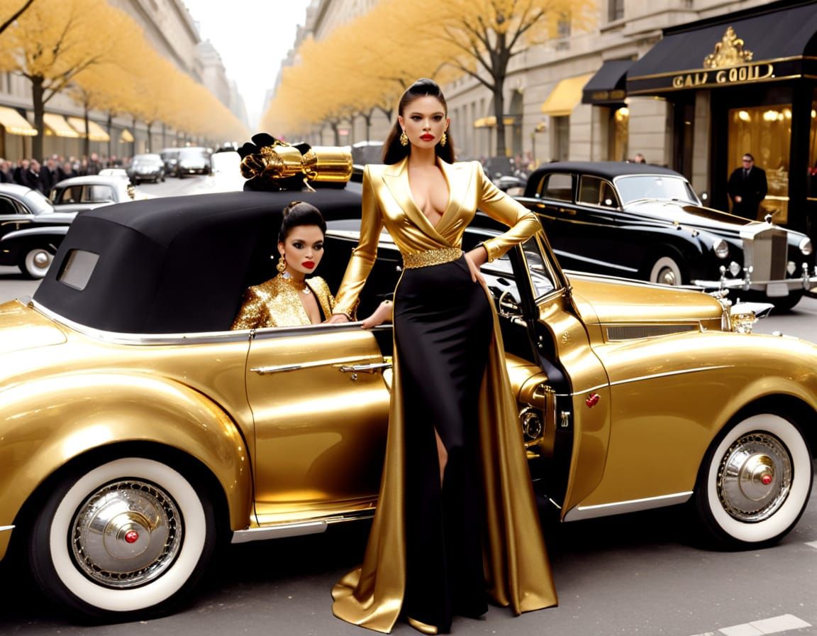 movie stars gold limousine