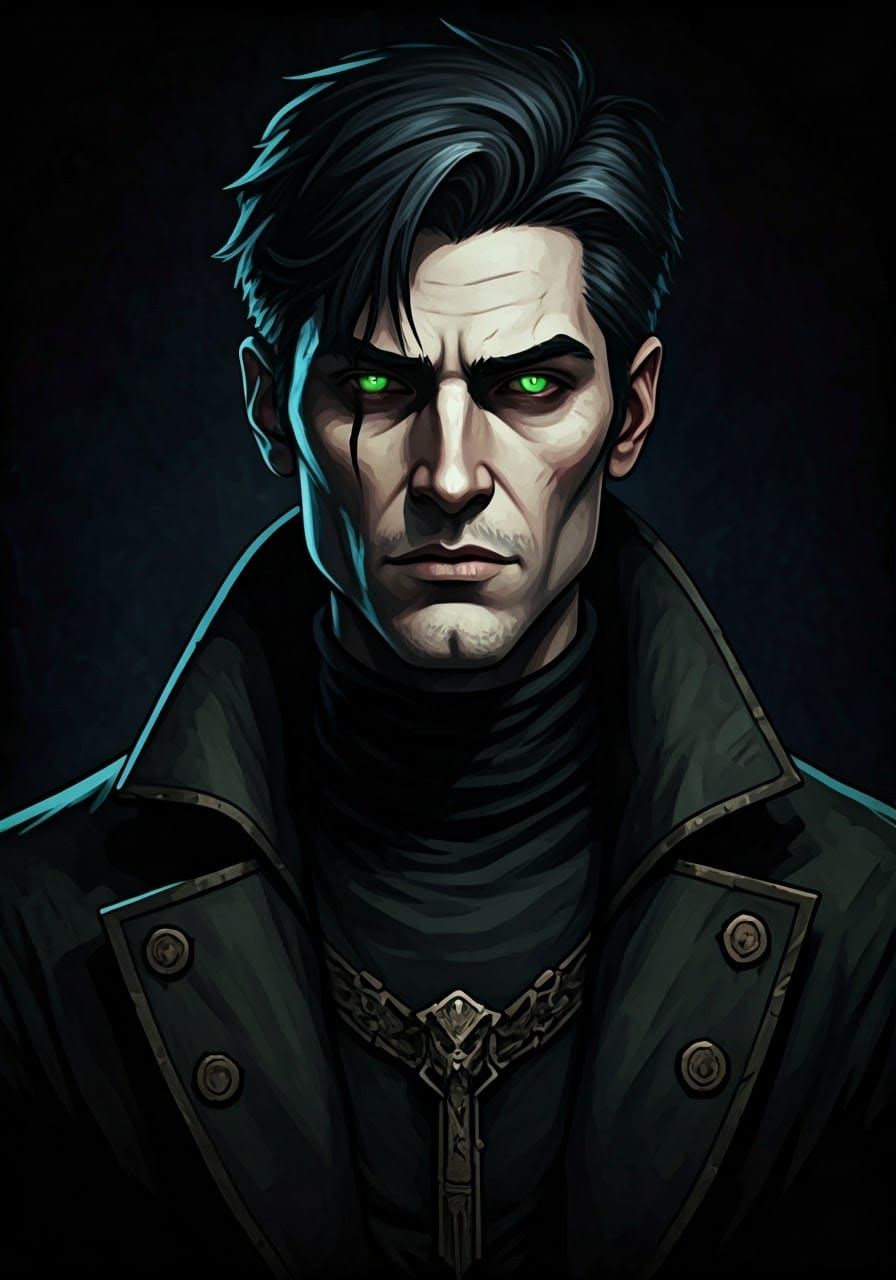 A Brooding Genius in Darkest Dungeon Style