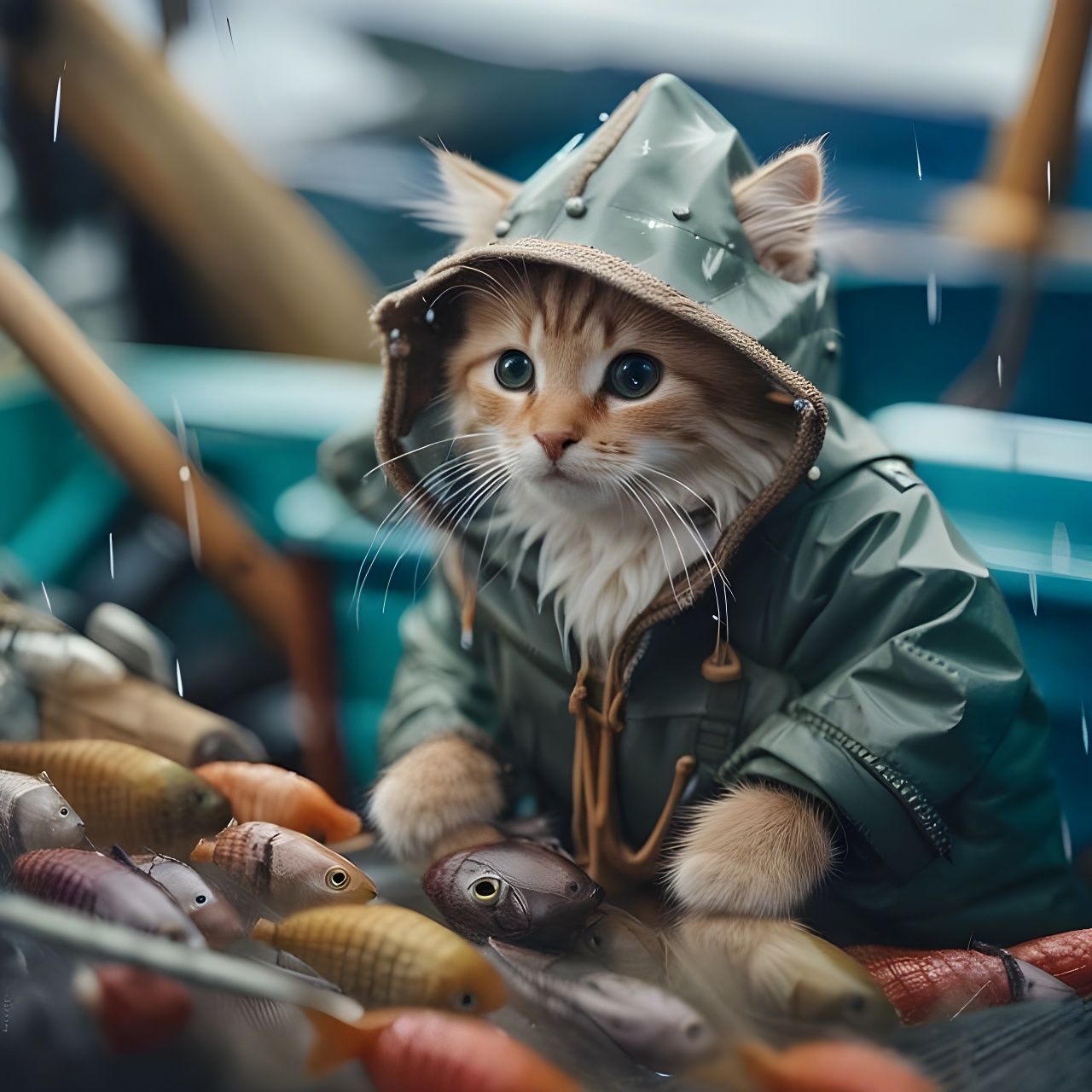 Humorous Cat in Office Generated by AI