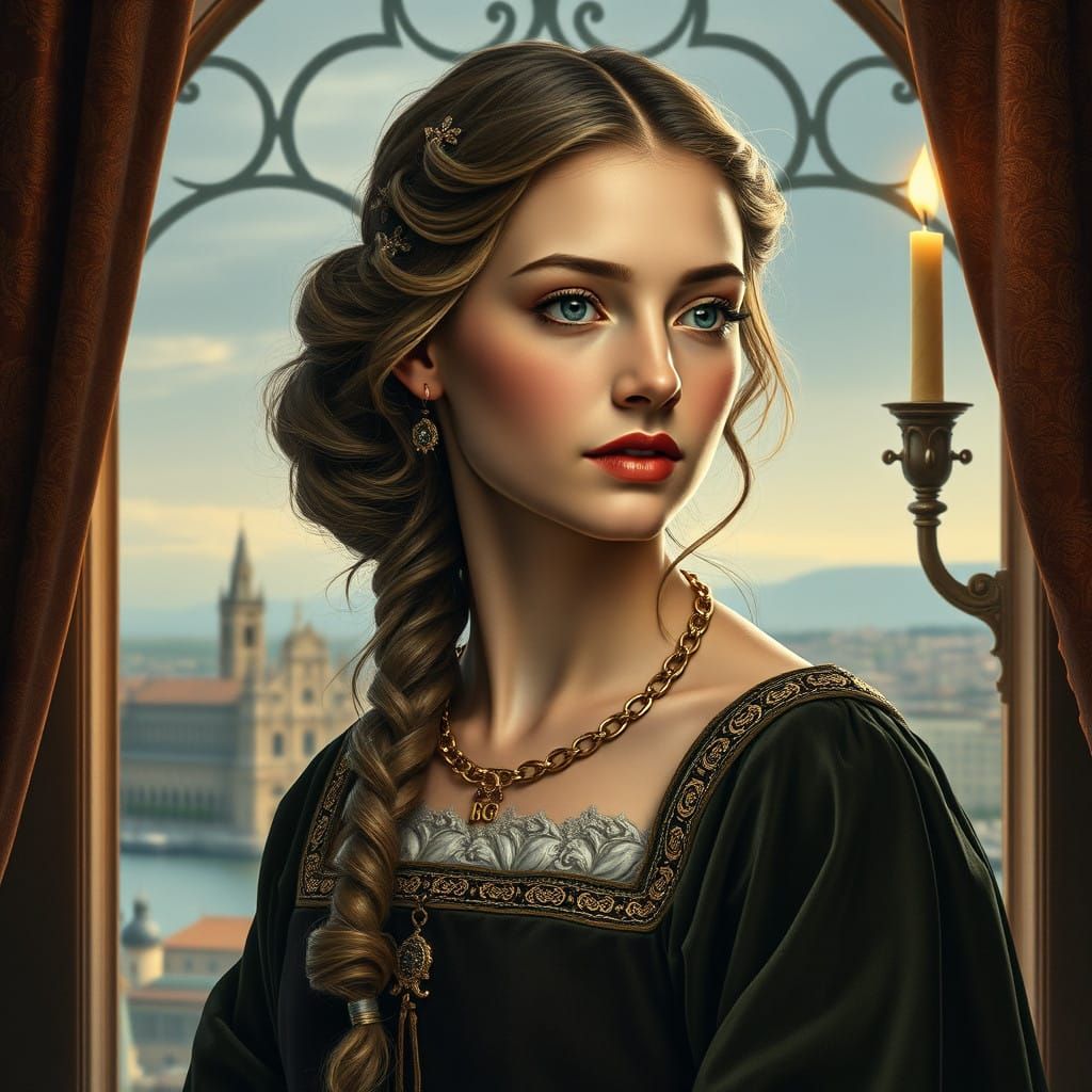 Medieval Noblewoman in Renaissance Italian Splendor