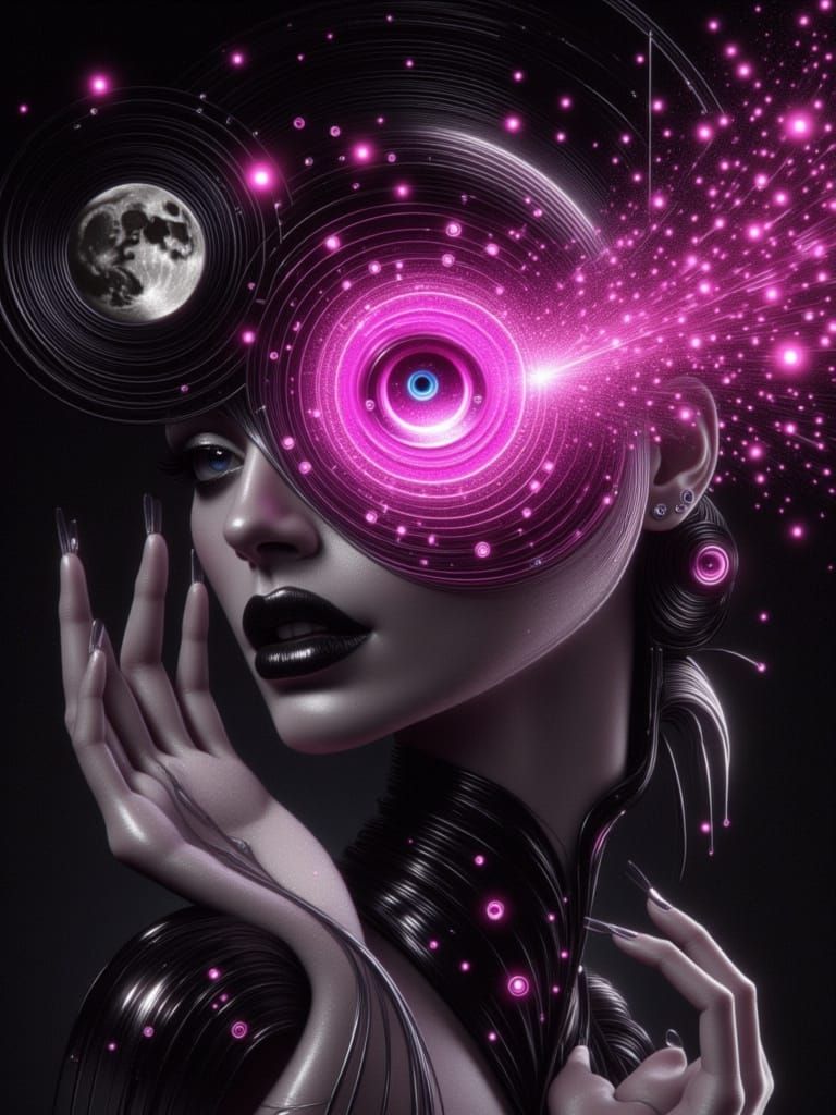 Surreal Astronomer in Whimsical Nouveau Style