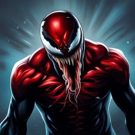 Hyperrealistic Venom Concept Art with Dramatic Lighting