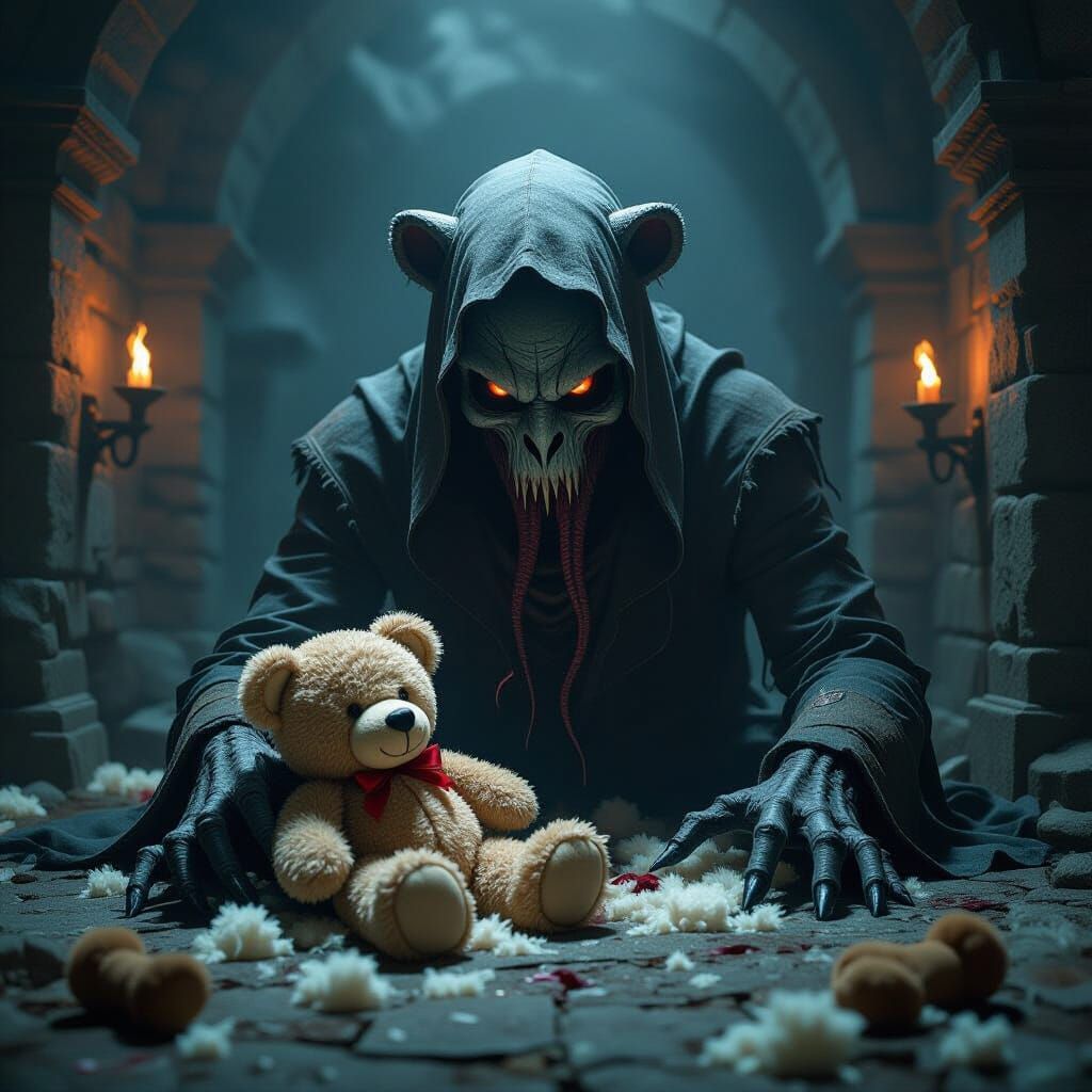 Eldritch Horror Sheds Teddy Bear Skin in Dungeon