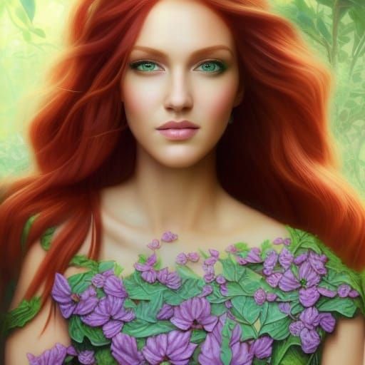 Detailed Portrait of Pamela Isley with Ivy