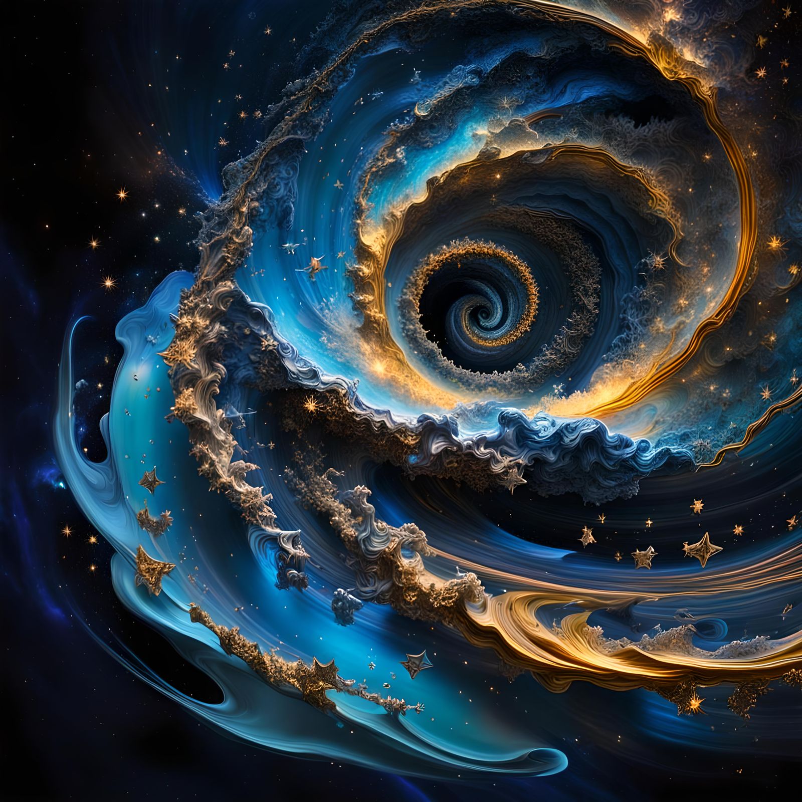 Surreal Collapsing Stars in Plasma Maelstrom