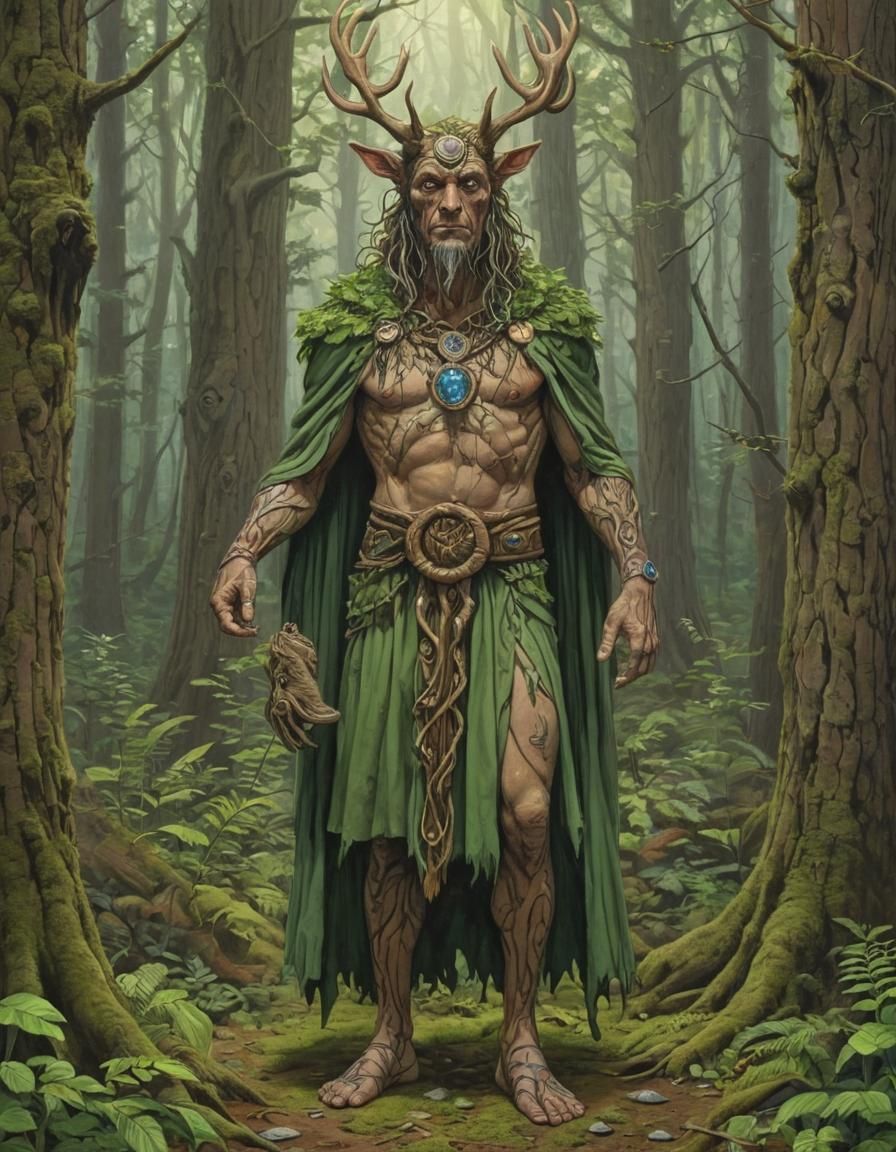 Enchanting Forest Druid Character Concept Art