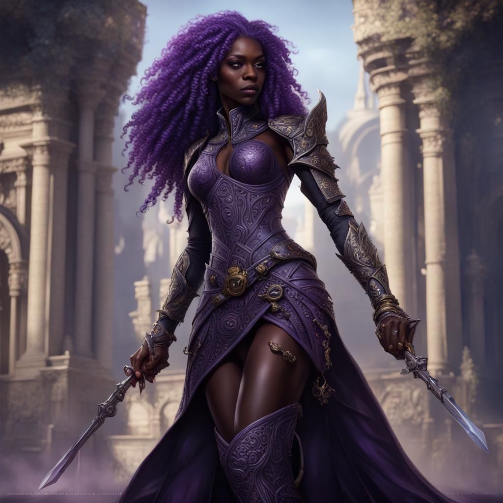 Dark Elf Assassin with Excalibur in Detailed Fantasy Art