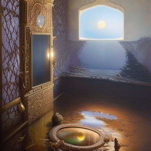 Surreal Woman-Child Landscape in Surrealist Style