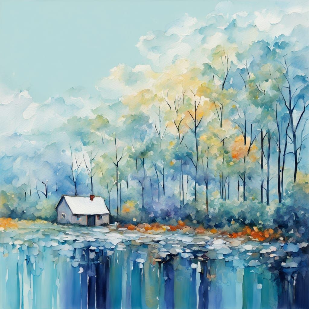 Expressionist Oil Painting with Thick Textured Paint