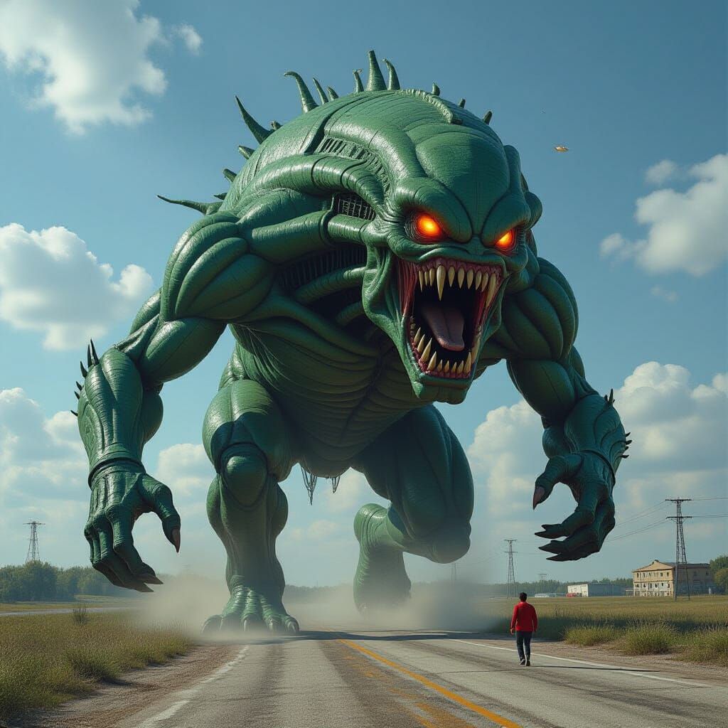 Terrifying 10-Foot Monster Running Silently in Biomechanical...