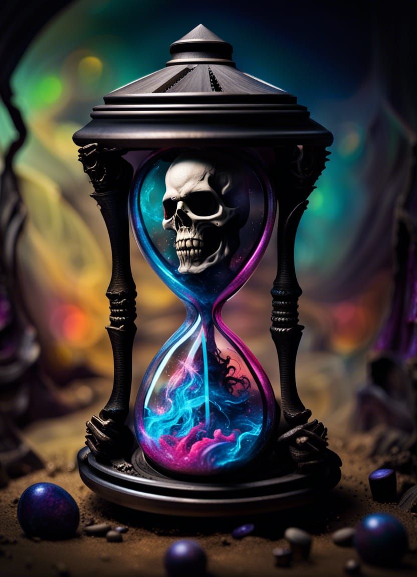 Grim Reaper's Endless Hourglass: A Macabre Vision