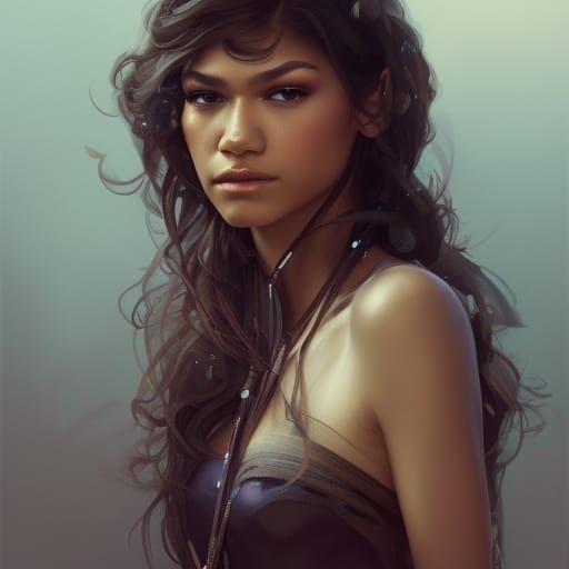 Zendaya Portrait in Hyperdetailed Style