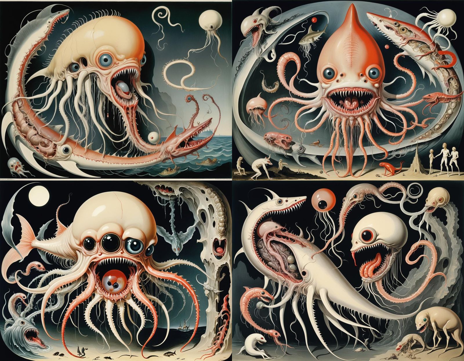 Surreal Hybrid Creature Inspired by Cubism and Icon Art