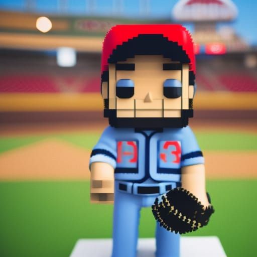 Baseball Player in 8-Bit Pixel Art Style