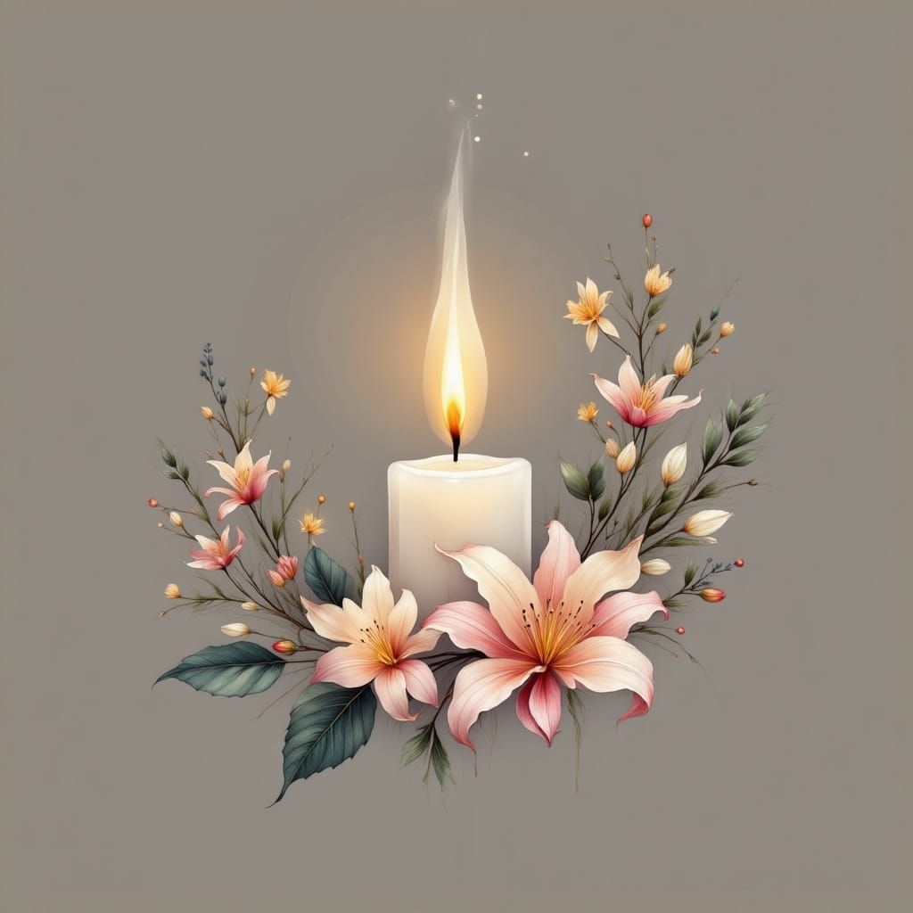 Elegant Nirvella Candle Business Logo with Floral Accents