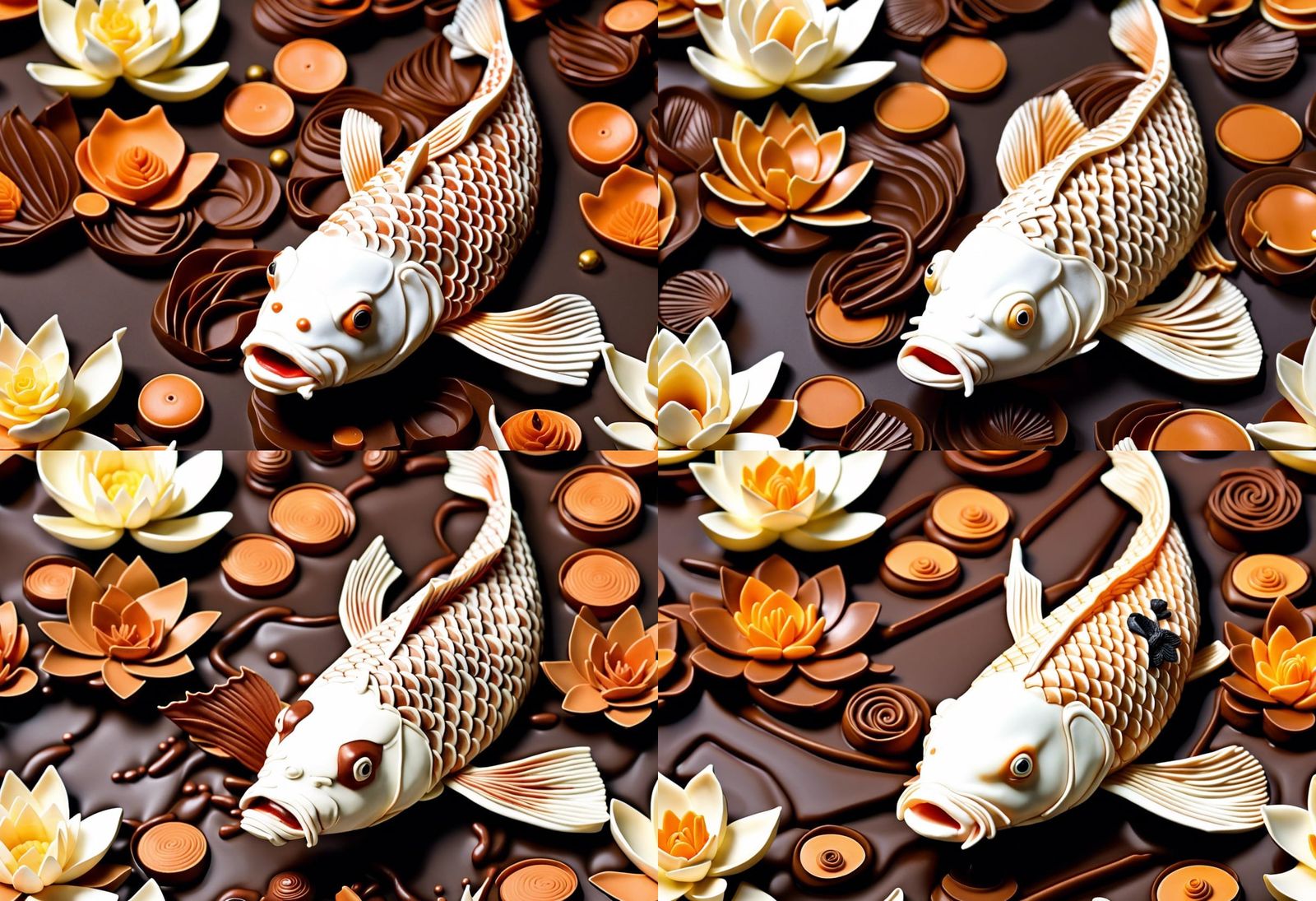 Chocolate Koi Fish Edible Sculpture Masterpiece