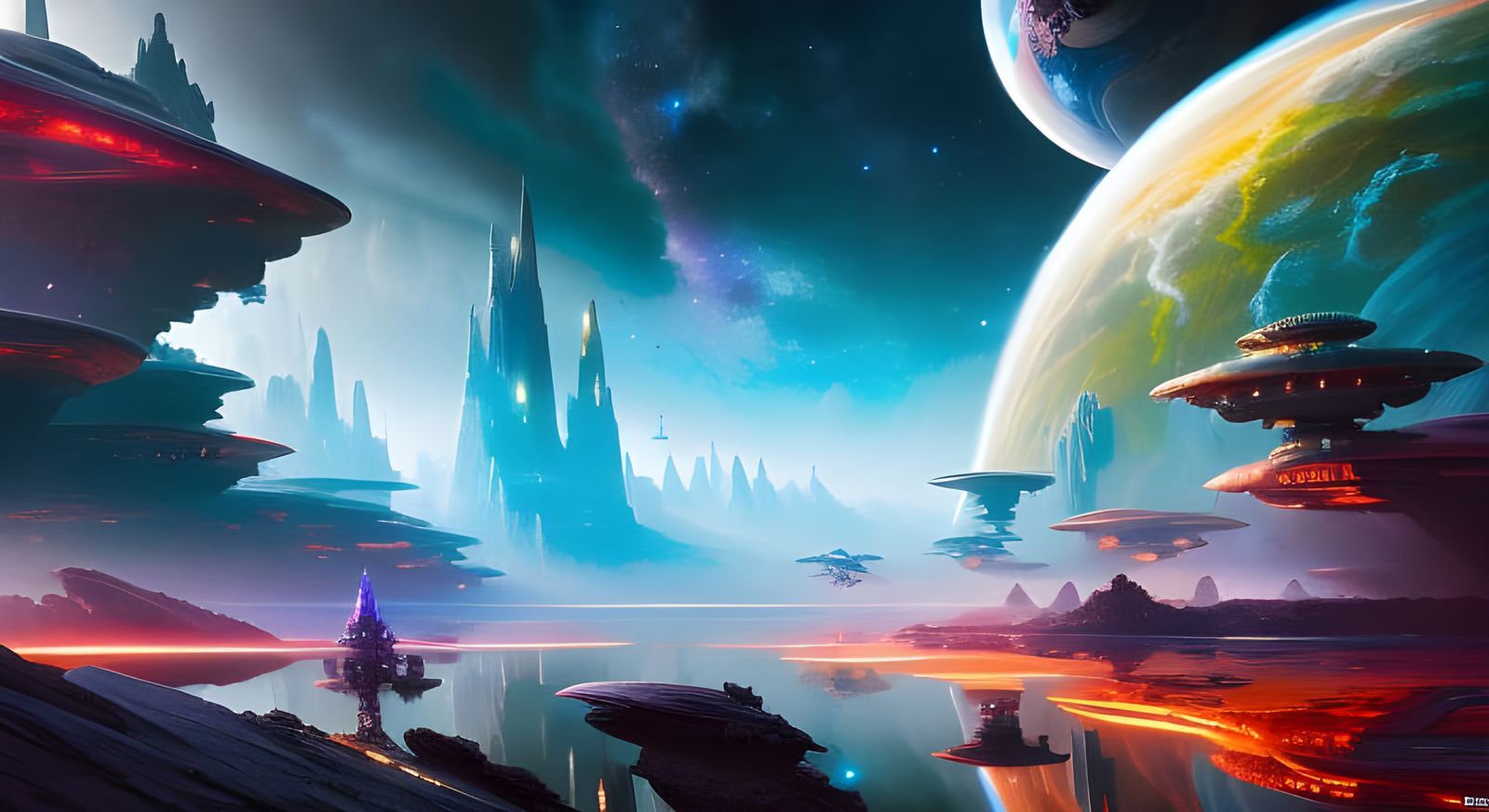 Galactic Adventure in Hyperdetailed Digital Painting