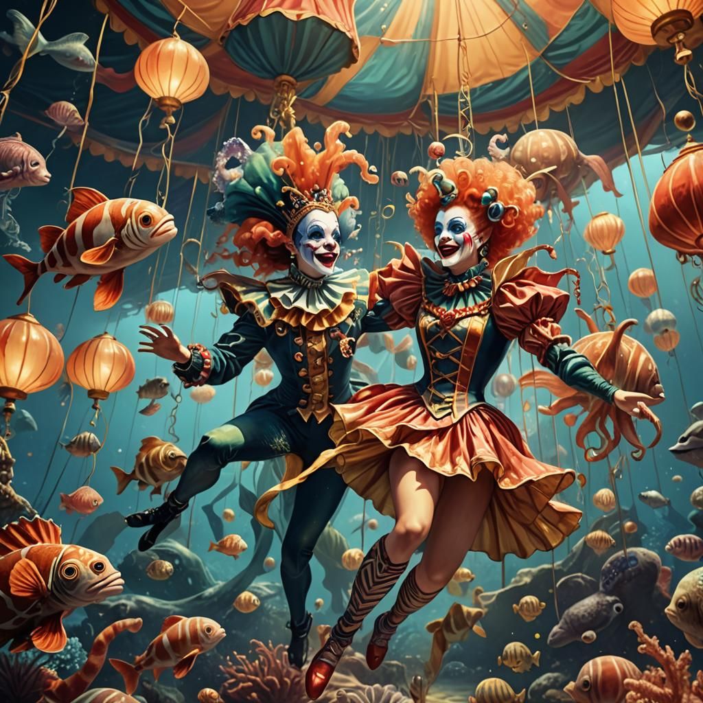 Underwater Circus: Surreal Retro Fantasy Art