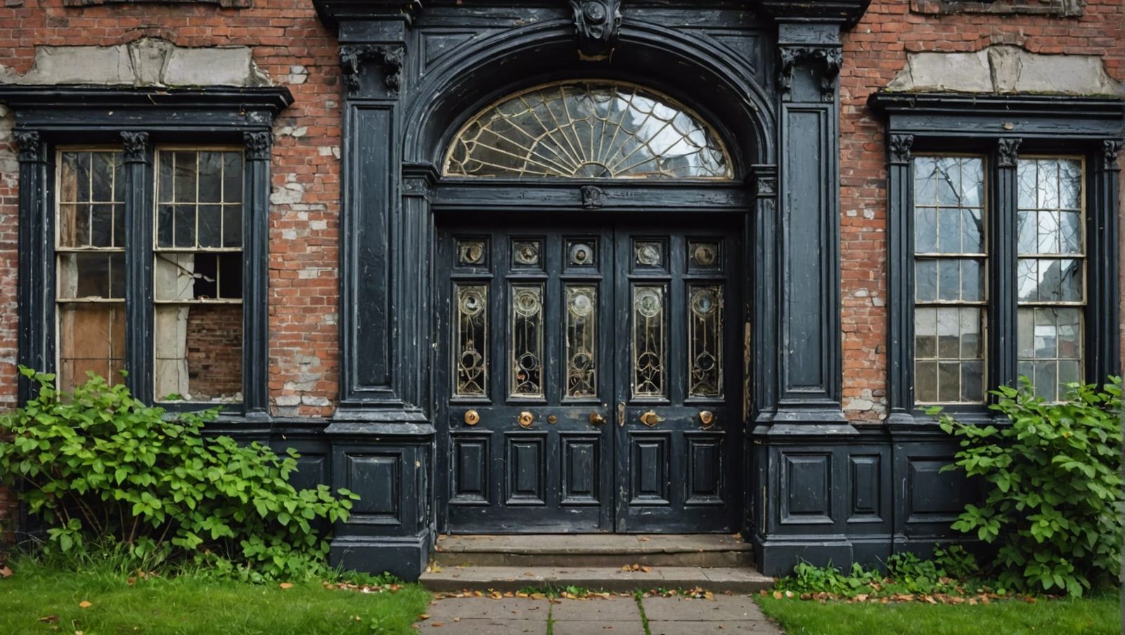 A crumbling old victorian mansion