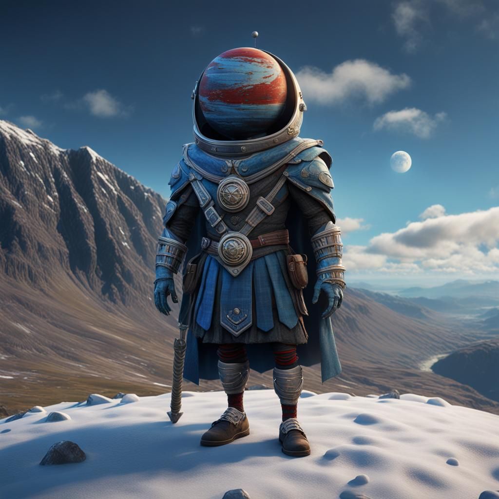 Space Alien in Kilt on Ben Nevis