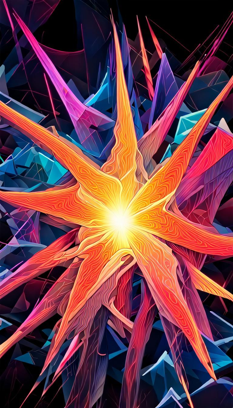 Exploding Star Pressure Wave in Neon 3D