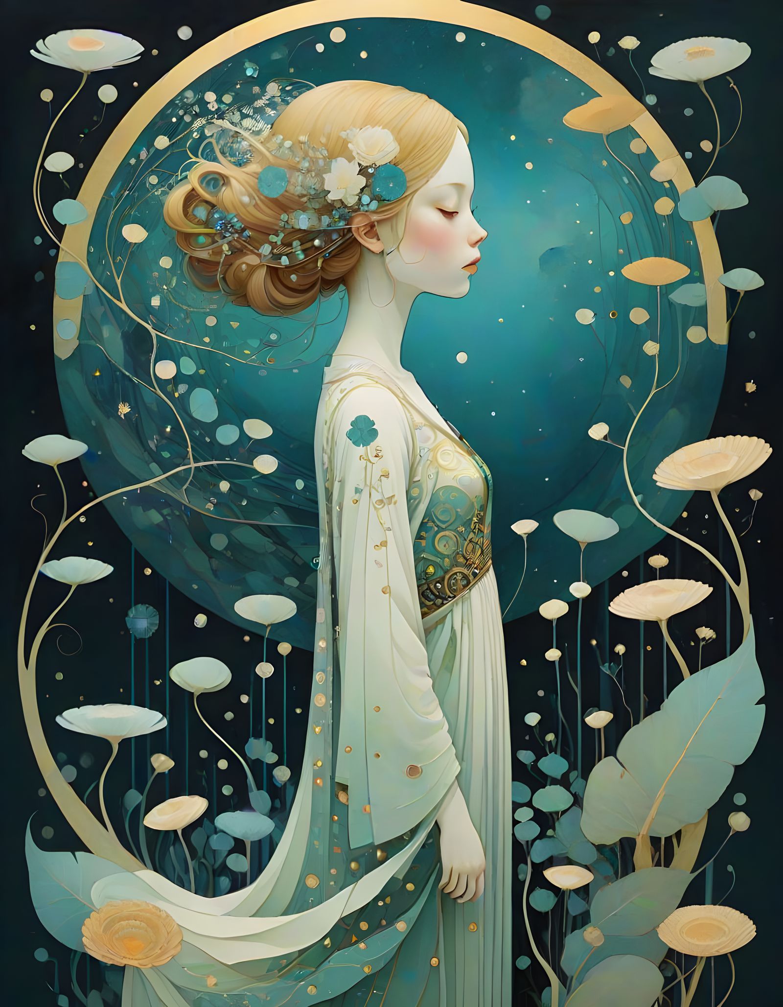 Minimalist Ethereal Masterpiece in Acrylic Style