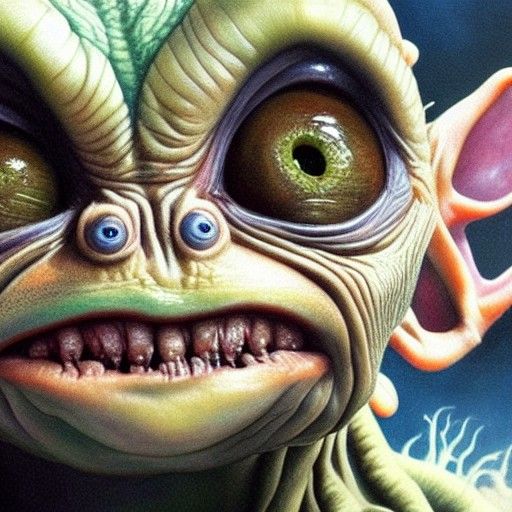 Photorealistic Gollum Creature Close-Up, Hyper Detailed