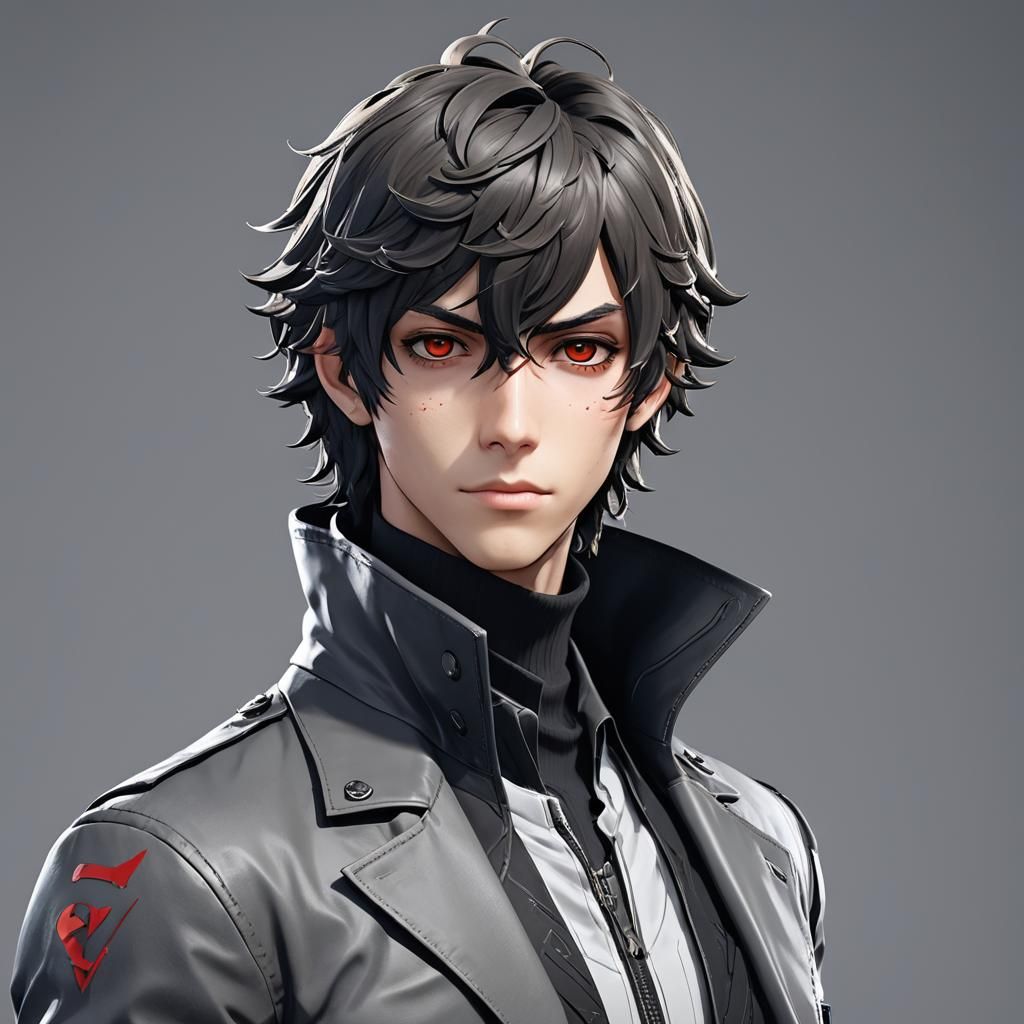 Persona 5 Ren: 3D Anime Art Inspired by WLOP