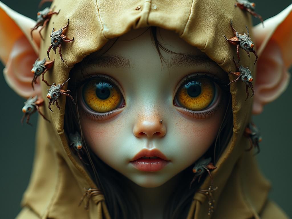 Surreal Fairy Scene with Shocked Emotion