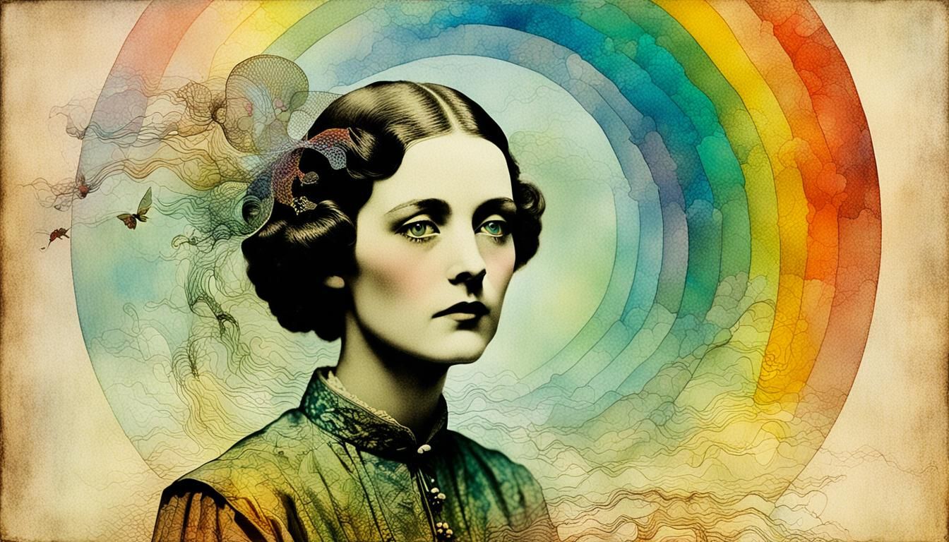 Ethereal Storyteller Portrait in Translucent Colors