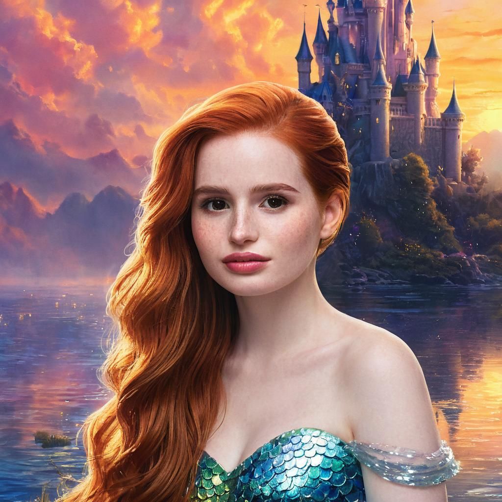 Ariel Portrait in Thomas Kinkade Style