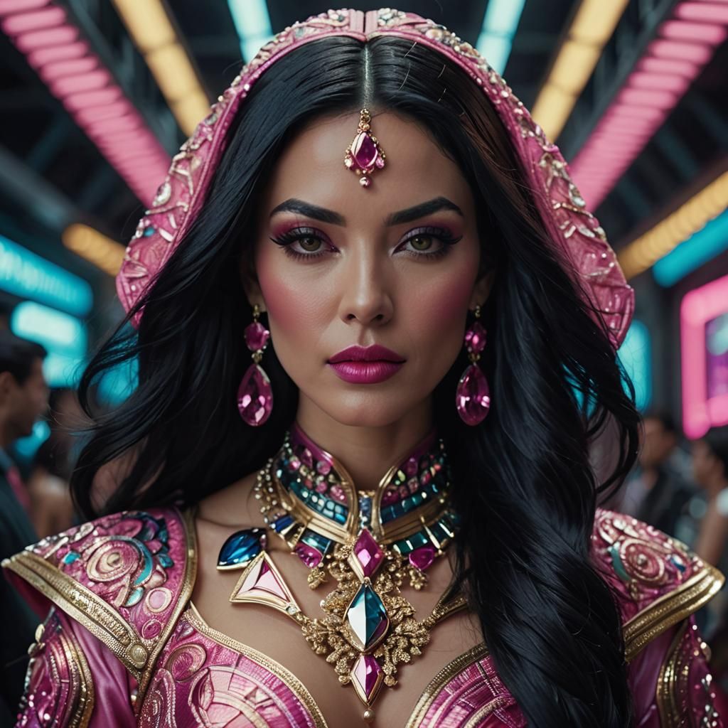 Cyberpunk meets Indian glamour 💫