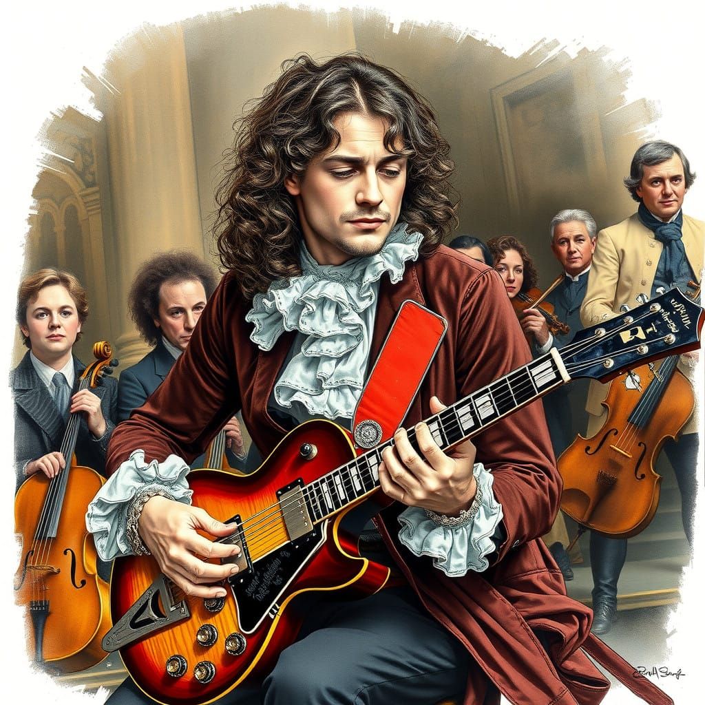 Rockstar Meets Classics in a Delicate Rococo Scene