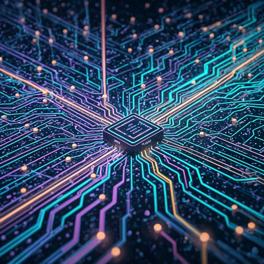 Vibrant Infographic Design of Interconnected Data Nodes