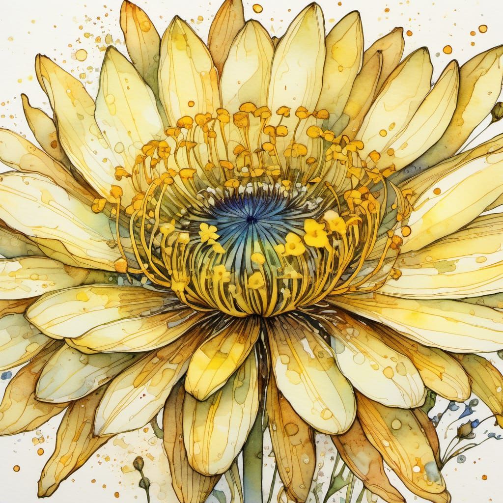 Delicate Wildflowers in Vibrant Digital Watercolour