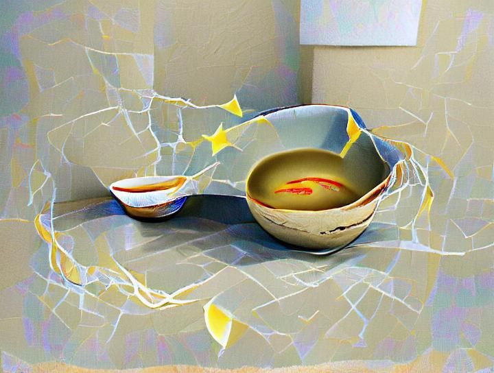Soup in Kintsugi Bowl