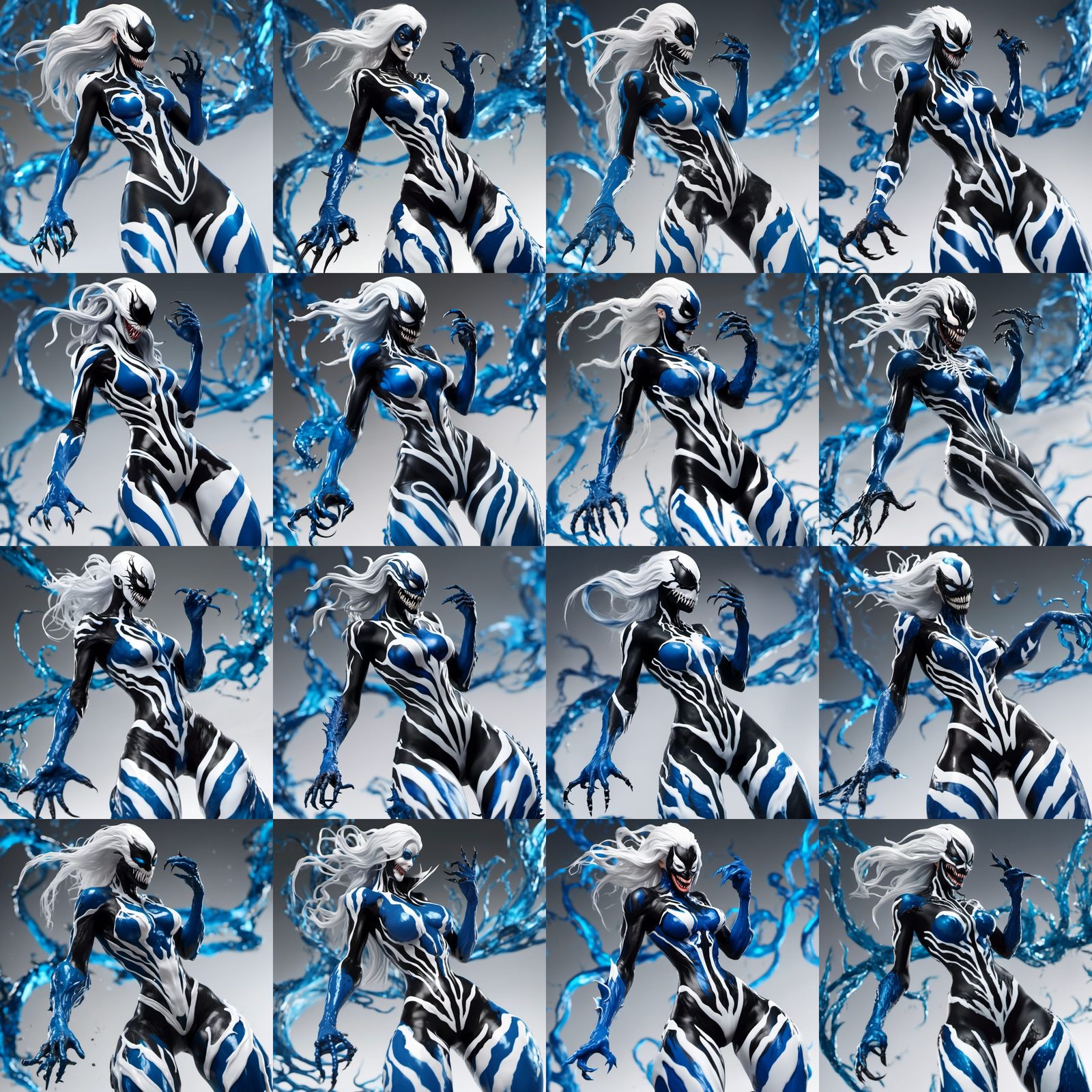 Blue and Black Female Venom Portrait