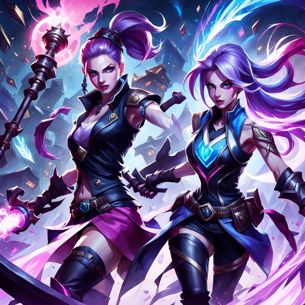 Jinx and Vi Hand-to-Hand Fight, Arcane Style