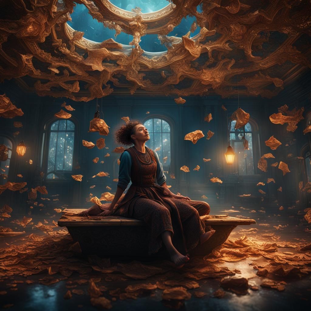 Woman Upside Down: Fantasy Concept Art