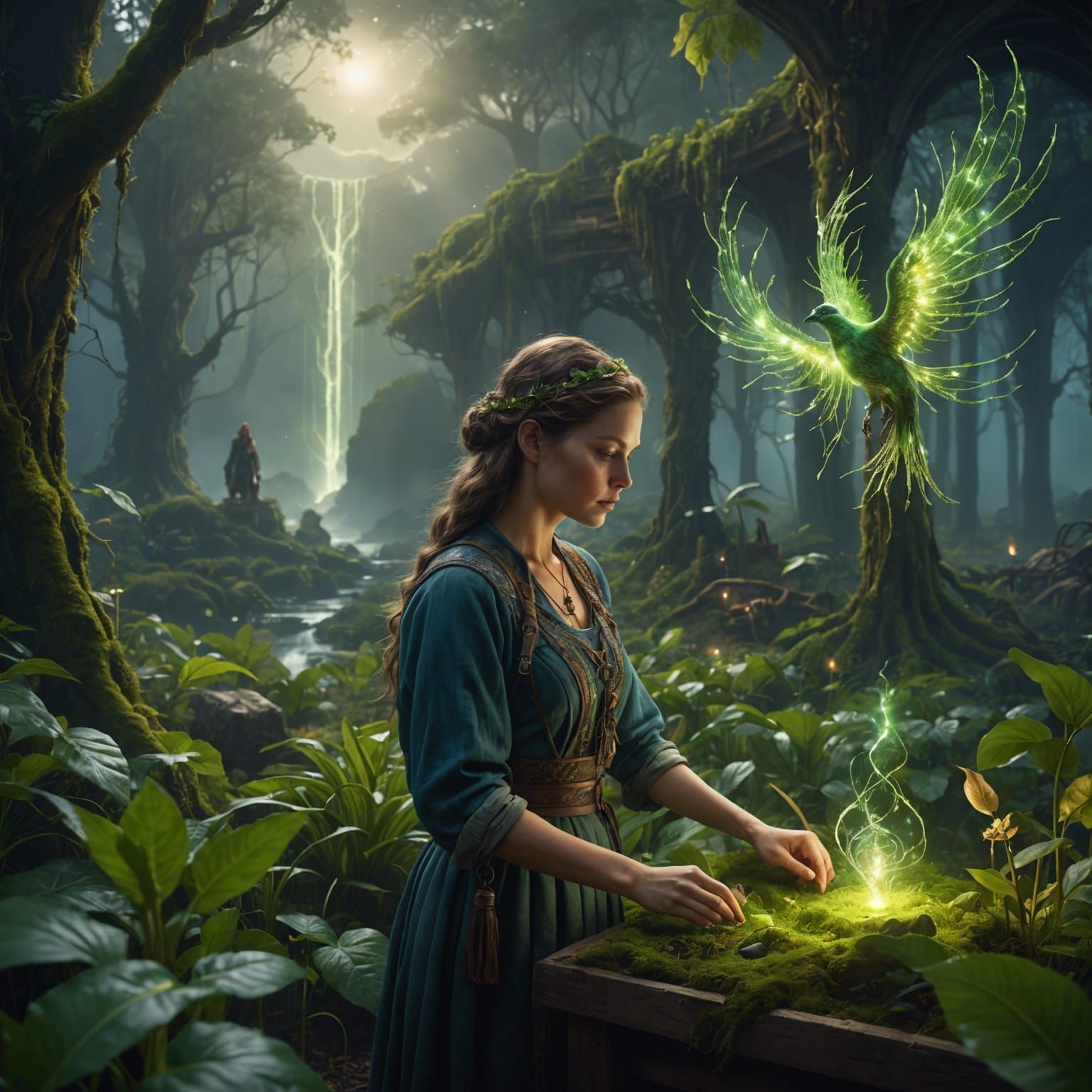 Magical Spirit Farmer in a Digital Painting