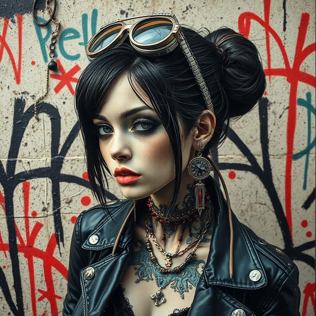 1960s Rude Girl Portrait in Maximalist Style