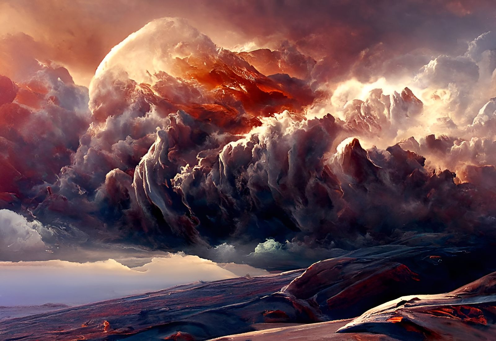 Epic Desert Storm in Romantic Style