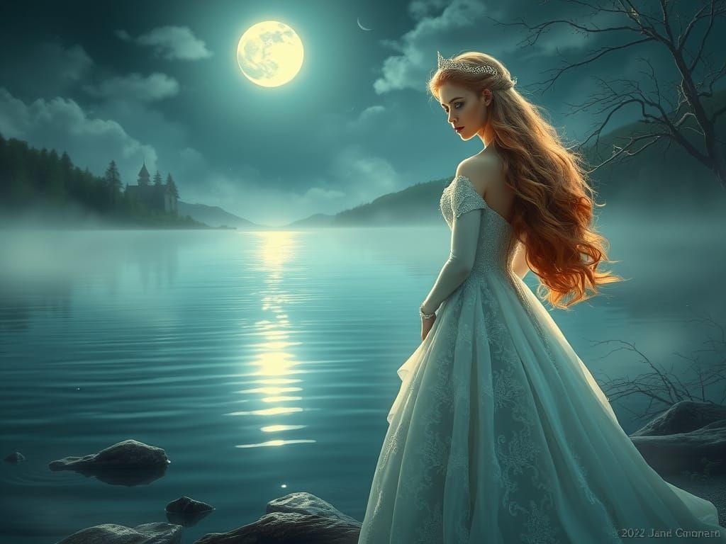 Regal Princess and Prince Amidst Ethereal Fantasy