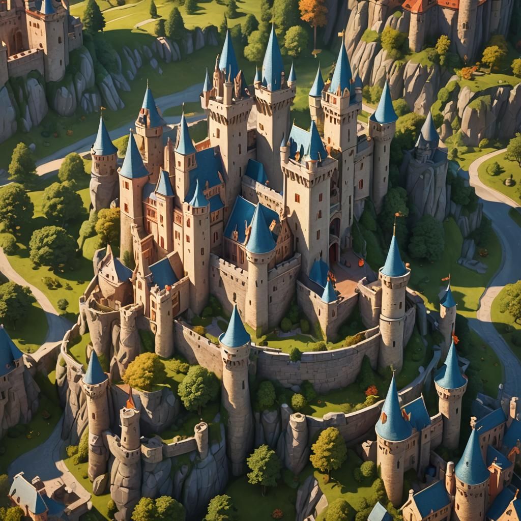Medieval Castle: Pixar-Inspired 3D Concept Art